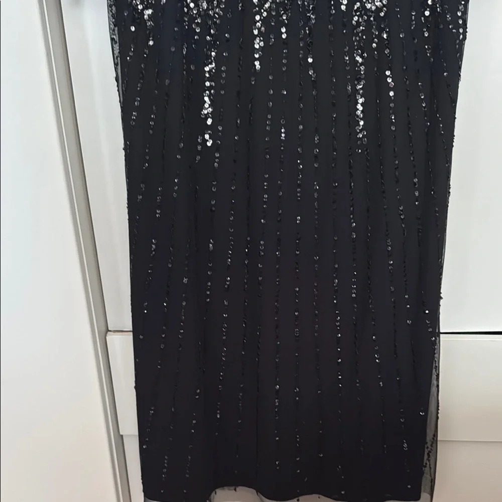 Elegant Black Sequin Evening Gown - Picture 7 of 11